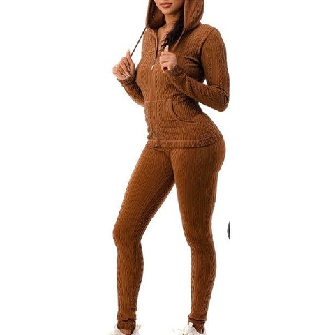 Seamless Zip Hoodie Set