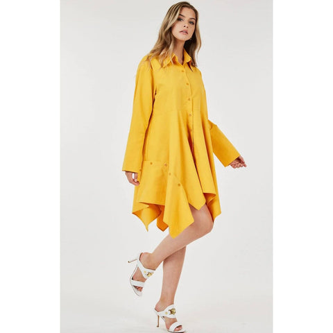 Yellow High/Low Shirt Dress