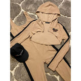 Tan and Black Jumpsuit with Matching Shrug